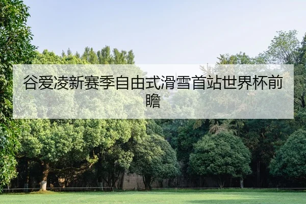 谷爱凌新赛季自由式滑雪首站世界杯前瞻